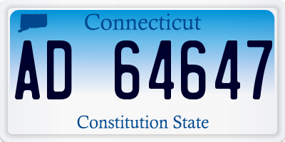 CT license plate AD64647