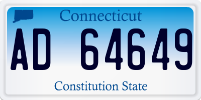 CT license plate AD64649