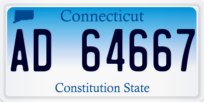 CT license plate AD64667
