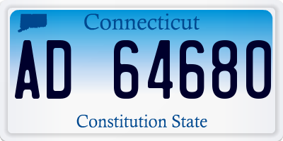 CT license plate AD64680
