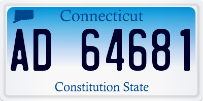 CT license plate AD64681