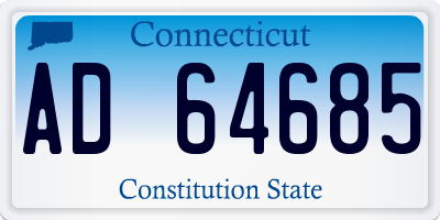 CT license plate AD64685