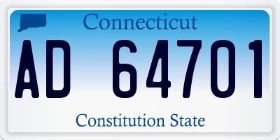 CT license plate AD64701