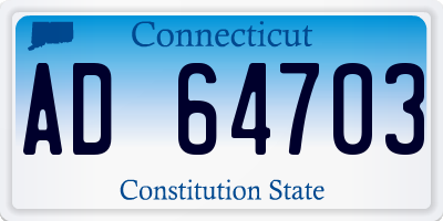 CT license plate AD64703