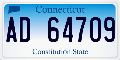 CT license plate AD64709