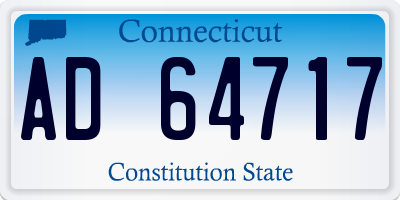 CT license plate AD64717