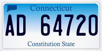 CT license plate AD64720