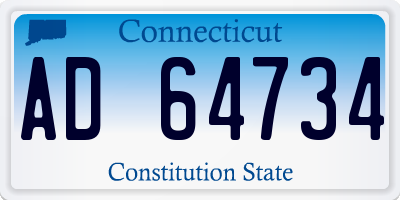 CT license plate AD64734