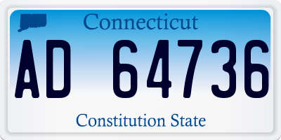 CT license plate AD64736