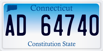 CT license plate AD64740