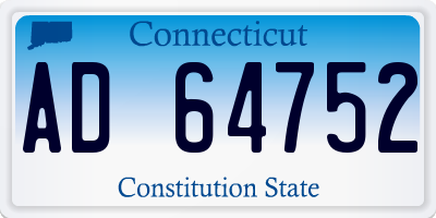 CT license plate AD64752
