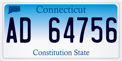 CT license plate AD64756