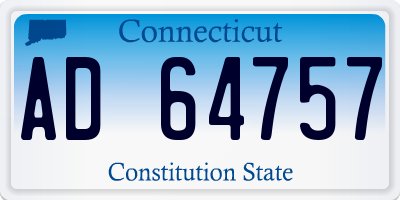 CT license plate AD64757