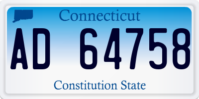CT license plate AD64758