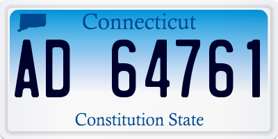 CT license plate AD64761