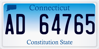CT license plate AD64765