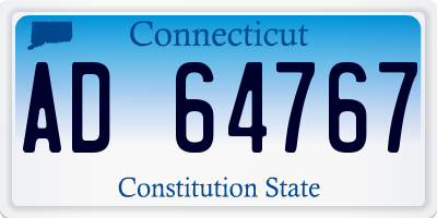 CT license plate AD64767