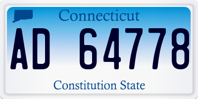 CT license plate AD64778
