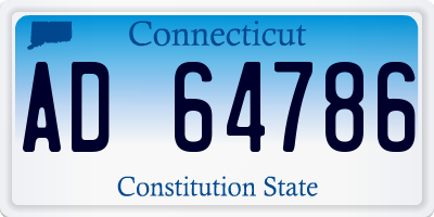 CT license plate AD64786