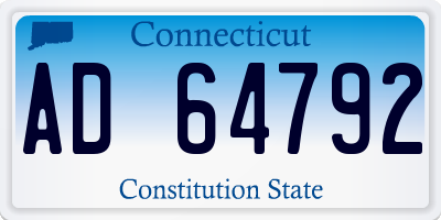 CT license plate AD64792