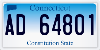 CT license plate AD64801