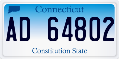 CT license plate AD64802