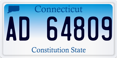 CT license plate AD64809