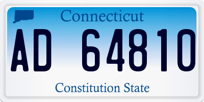 CT license plate AD64810