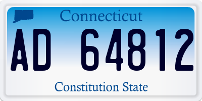 CT license plate AD64812