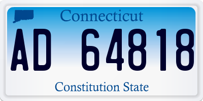 CT license plate AD64818