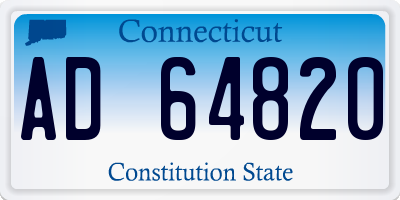 CT license plate AD64820