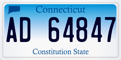 CT license plate AD64847