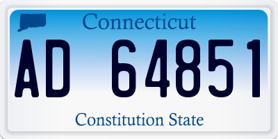 CT license plate AD64851