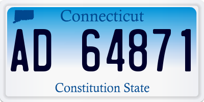 CT license plate AD64871