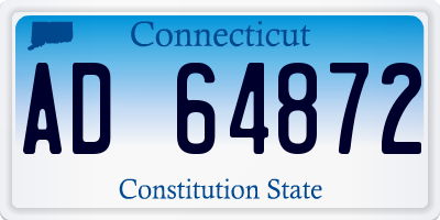 CT license plate AD64872