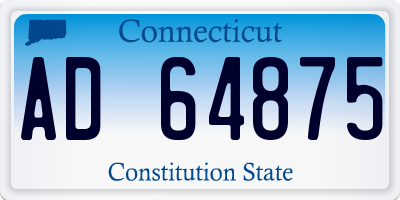 CT license plate AD64875
