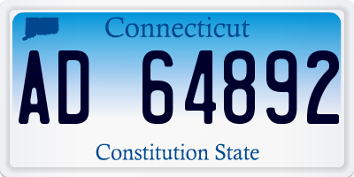 CT license plate AD64892