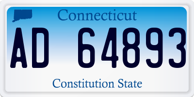 CT license plate AD64893