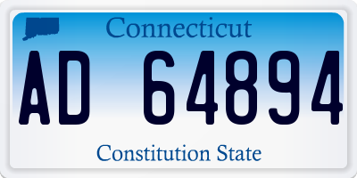 CT license plate AD64894