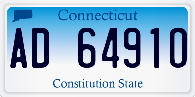 CT license plate AD64910