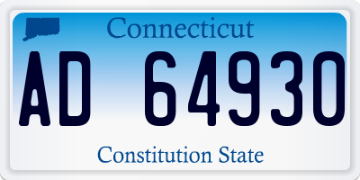 CT license plate AD64930