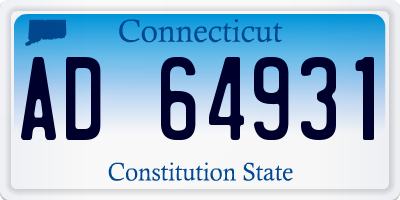 CT license plate AD64931