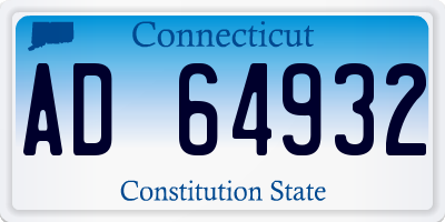 CT license plate AD64932