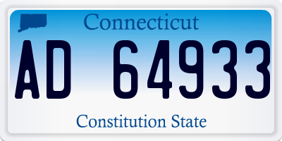 CT license plate AD64933