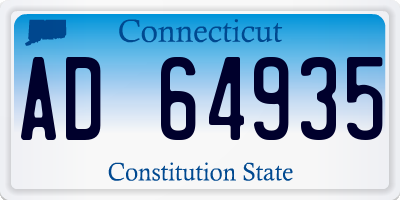 CT license plate AD64935