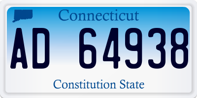 CT license plate AD64938