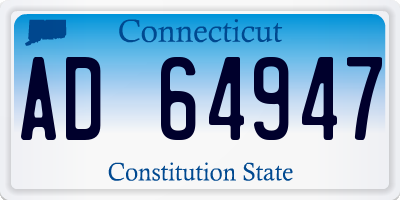 CT license plate AD64947