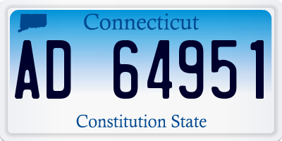 CT license plate AD64951