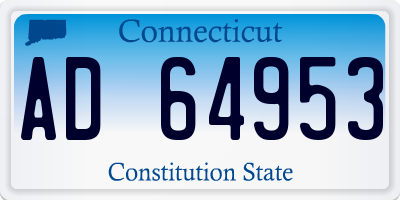 CT license plate AD64953