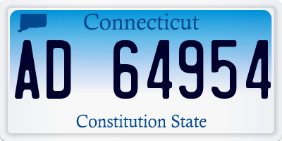 CT license plate AD64954